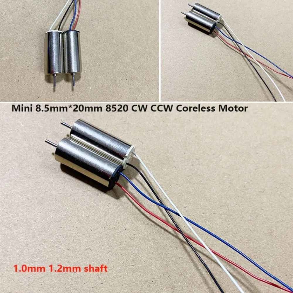 High Quality Mini Coreless Motor 8520 CW CCW 2S DC 3.7V 52500RPM Aircraft RC Motor 1.0mm 1.2mm shaft 8.5mm*20mm DC motor