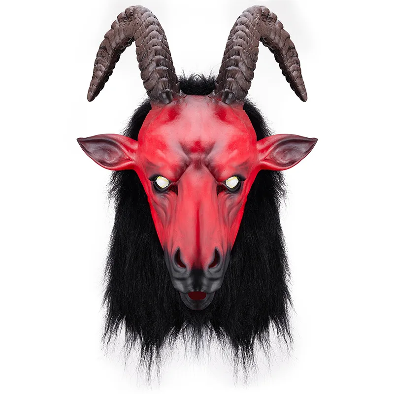 

Hellfire Beast Latex Mask Halloween Scary Demon Satan Mask Cosplay Fancy Dress Party Costume Accessory Horror Evil Goat Mask