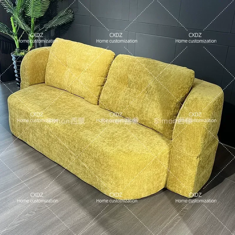 Folding Compression Sofa Bed Small Fabric Couch for Studio Apartment Simple Design Removable Washable Cover Space Saving
