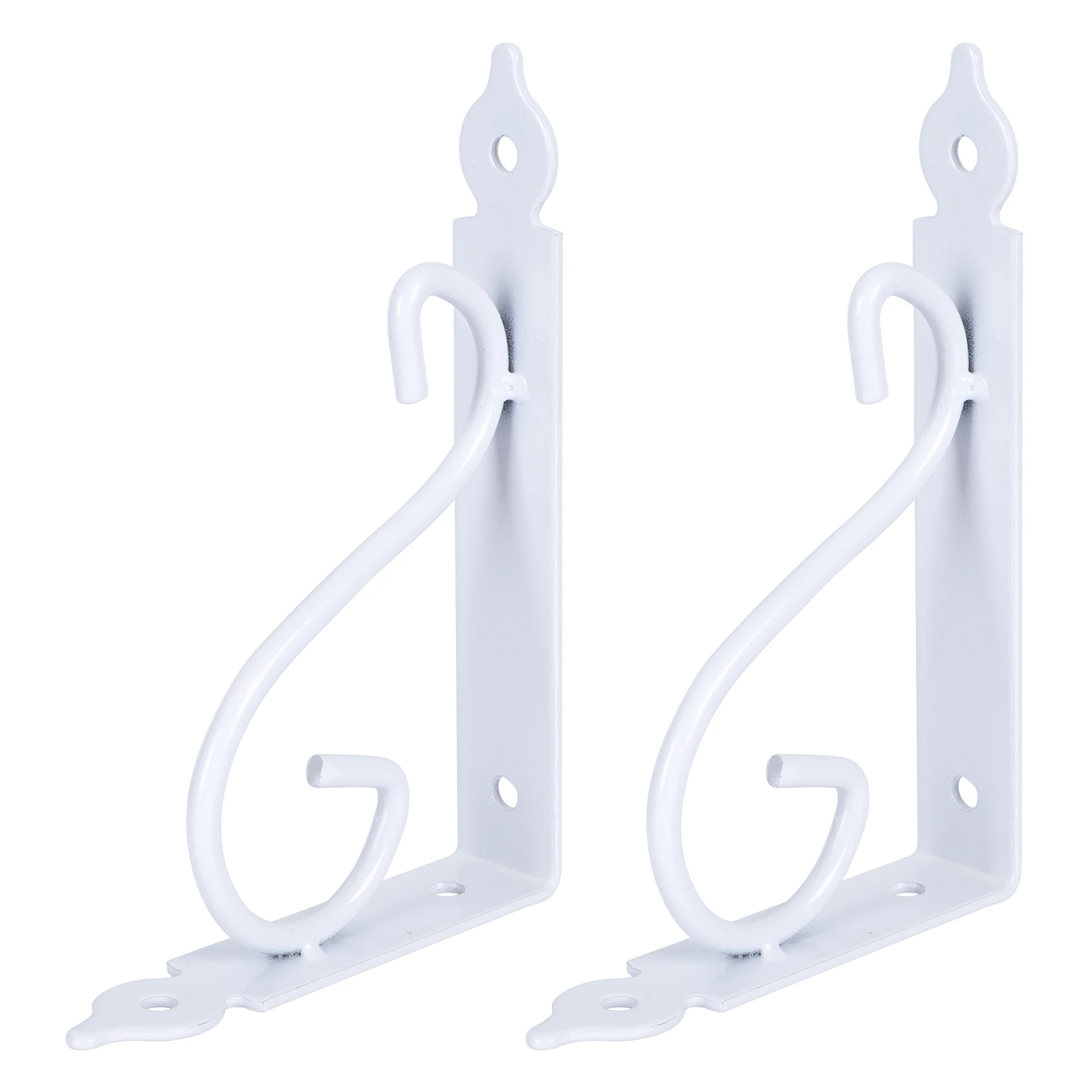 

2pcs Triangle Wall Shelf Brackets Iron Supports Black White Heavy Duty Storage Display Rustic Home DIY Mounting Hardware