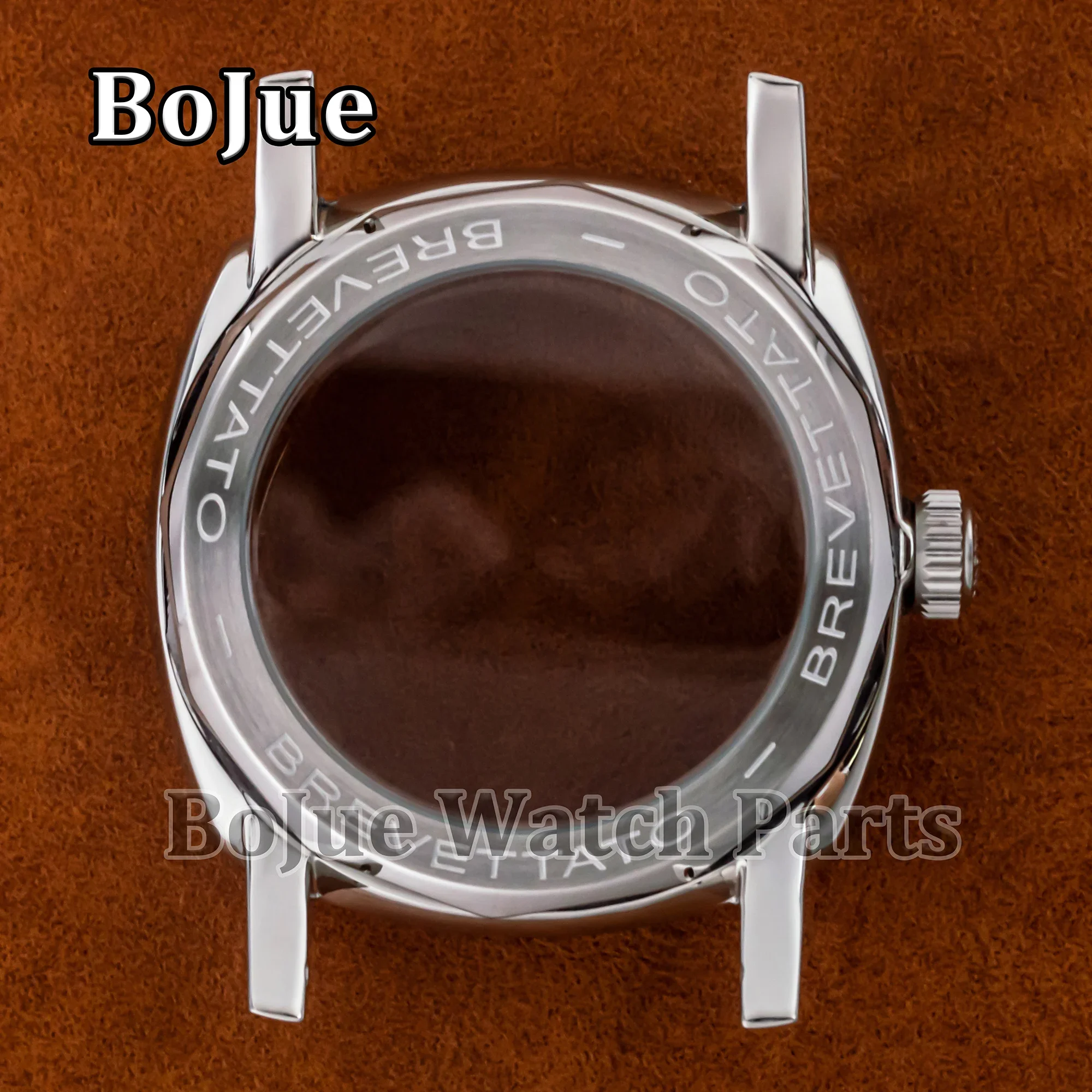 47mm Vintage Stainless Steel Watch Case Arcylic/Sapphire Bubble Glass 10ATM for PAM 6154 ETA6497/6498/ST3600 Mechanical Movement