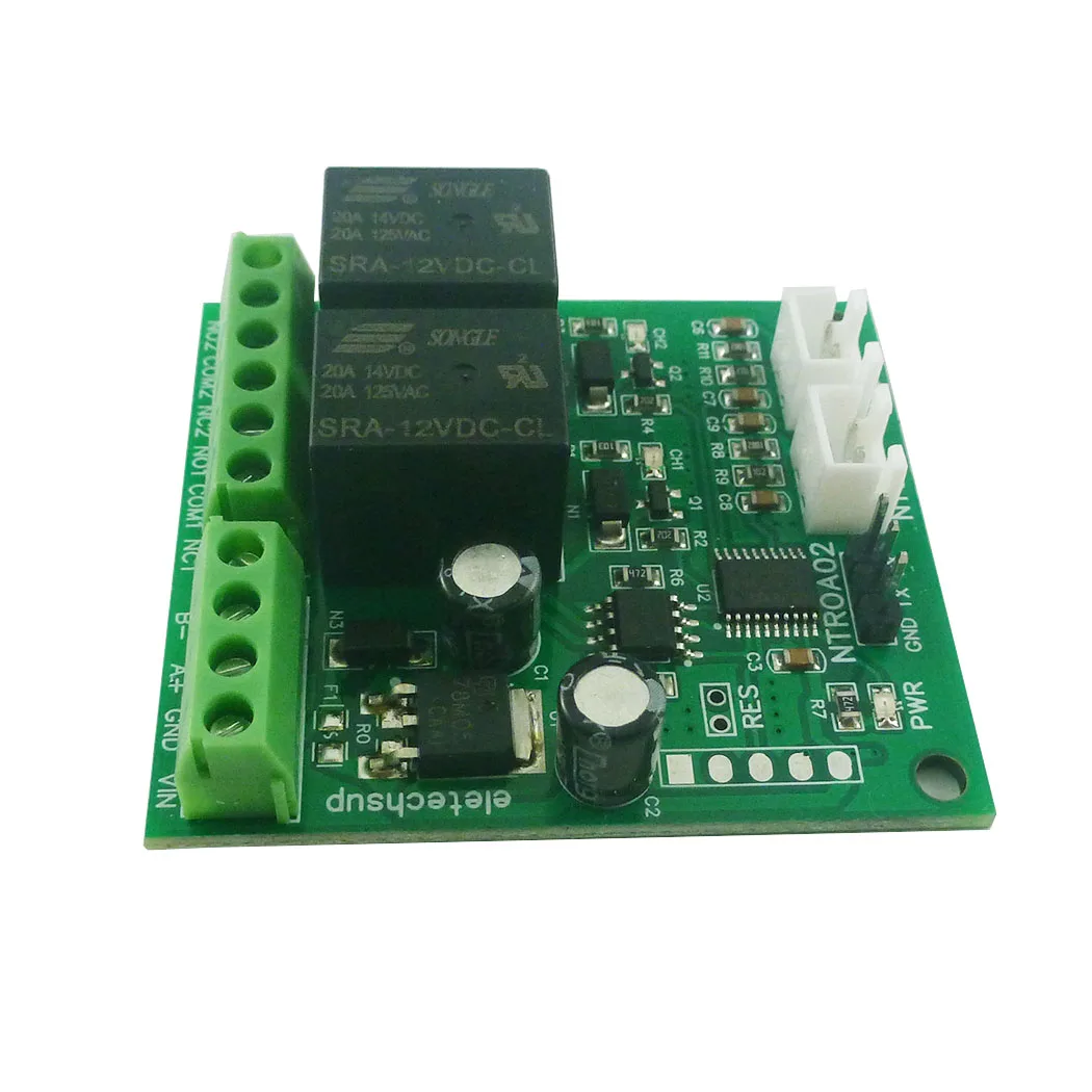 DC 5V 12V 24V 2 IN 1 NTC Relay Multifunctional Temperature Acquisition Module TTL232 RS485 Analog Digital PLC IO Expanding Board