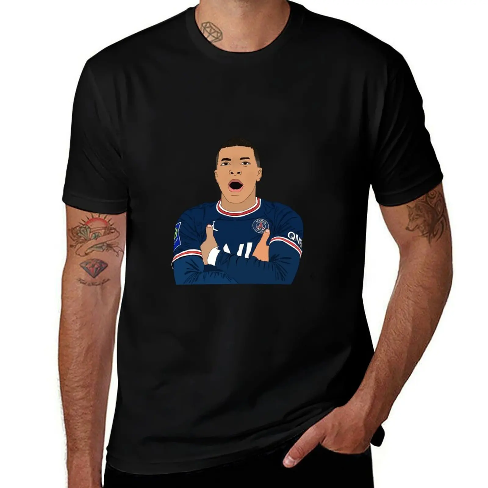 

K. Mbappé face T-Shirt Personalized t-shirt street wear graphic tee shirt Anime t-shirt t shirts for men cotton