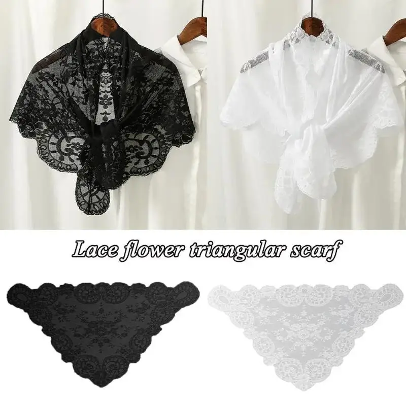 Spanish Traditional Triangle Lace Mantilla Women Head Covering Christian Church Catholic Veil