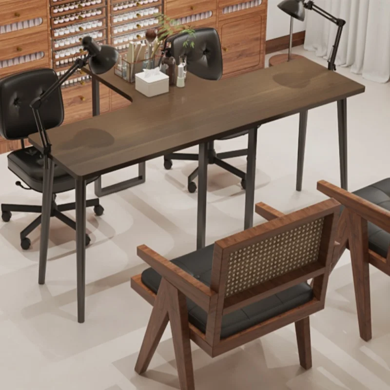 * Modern MDF Manicure Nail Table Single and Double Position L-shaped Corner Workbench for Sale