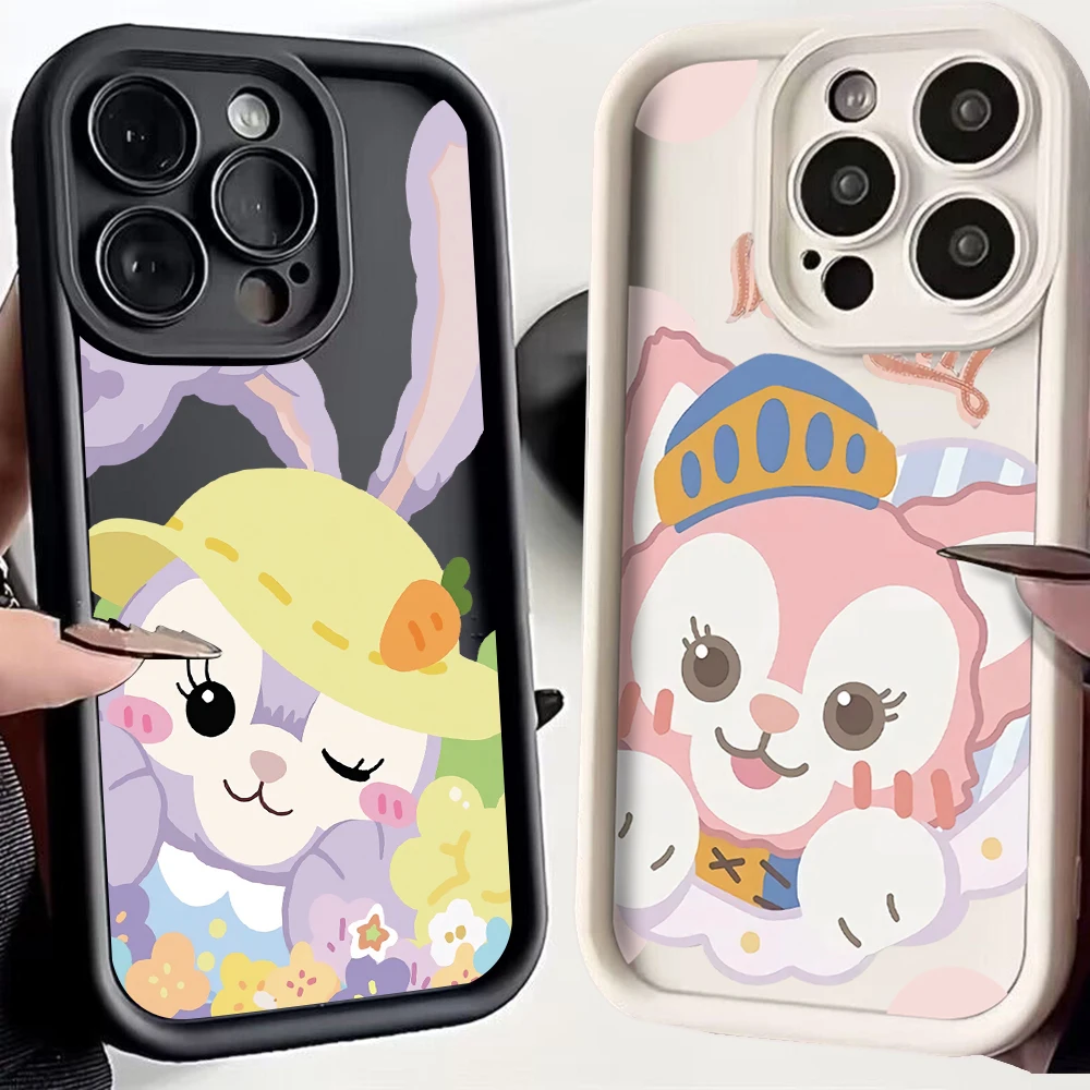 Cute Disney Cartoon LinaBell StellaLou Phone Case for IPhone 16 15 14 13 Pro Max Mini Plus Soft TPU Back Cover With Hand Strap