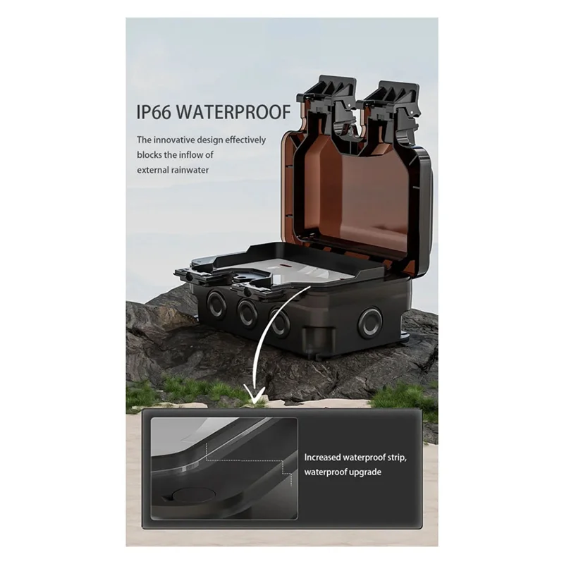 

IP66 Waterproof Socket 220V Black Wall Plug Power With Built-In Switch Electrical EU Home Appliance(C) Durable Easy To Use-N33R