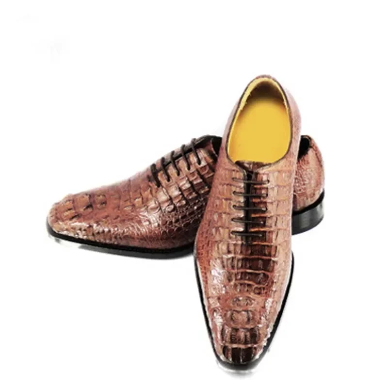 hubu crocodile Men shoes  manual  real leather sole male