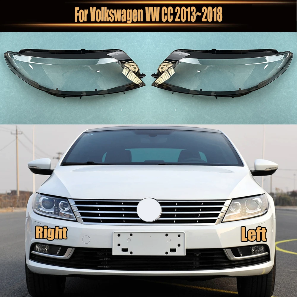 For Volkswagen VW CC 2013~2018 Headlamp Shell Headlight Cover Transparent Lamp Shade Lens Plexiglass Replace Original Lampshade