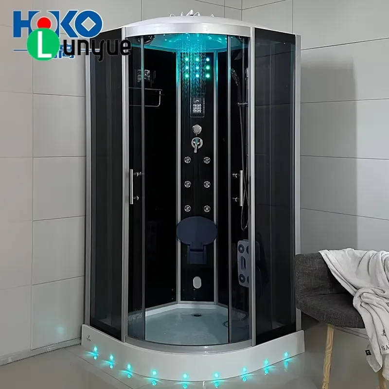 Waterproof Computer Control Panel for Steam Shower Room 6mm Tempered Glass Aluminum Frame Bathtub Hardware Durable Modern