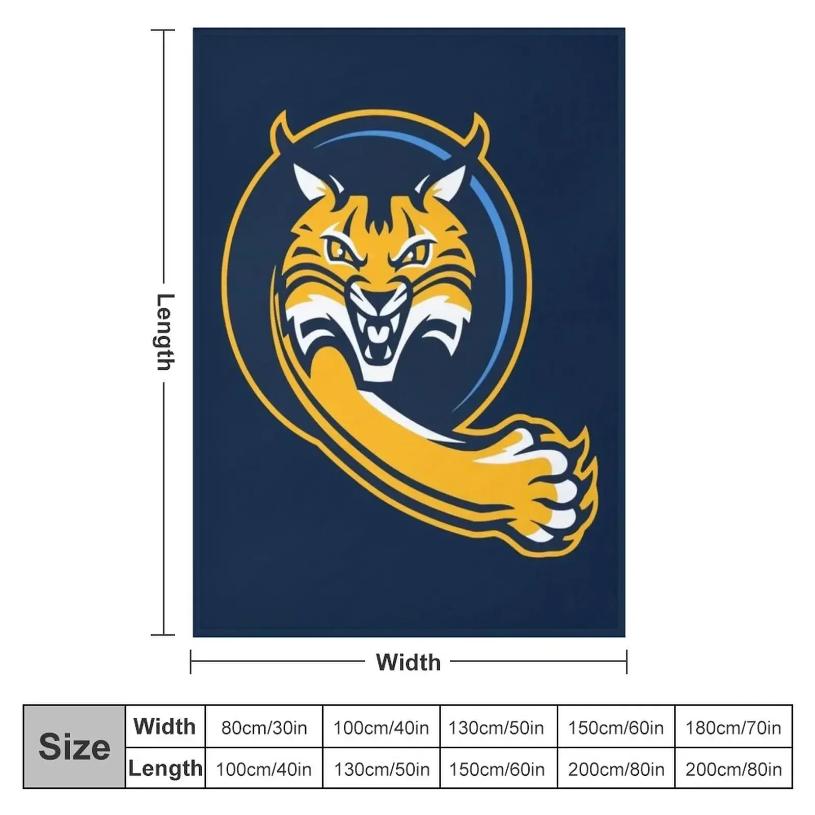 the Bobcats Quinnipiac-icon Throw Blanket couch cozy soft plush fuzzy picnic outdoor blanket