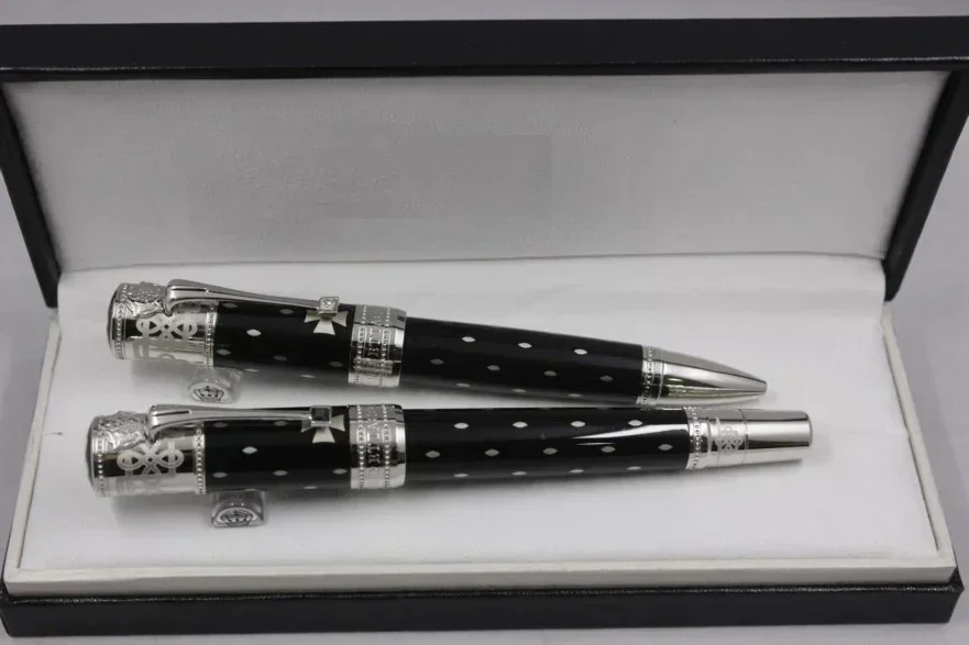 2025 جديد فاخر الملكة إليزا أفضل المعادن أكبر رولربال أقلام حبر جاف لكتابة اللوازم المكتبية هدية