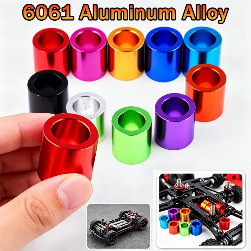 5/10pcs M3 M9 Colourful Aluminum Washer Bushing Gasket Spacer Sleeve Non-thread Standoffs Anodized for RC Model Parts