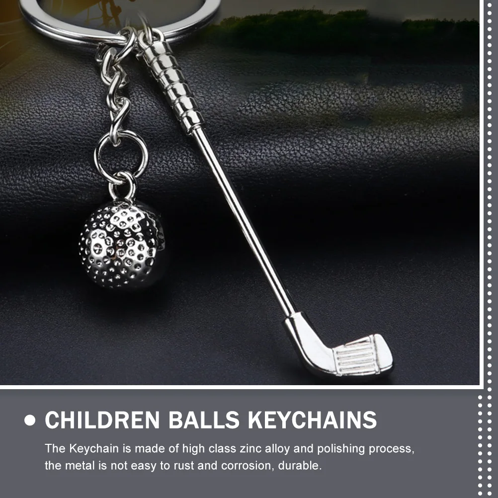 

3pcs Golf Ball Keychain Zinc Alloy Polished Sports Themed Key Ring For Keys Bag Decor Kids Party Favors Small Gift