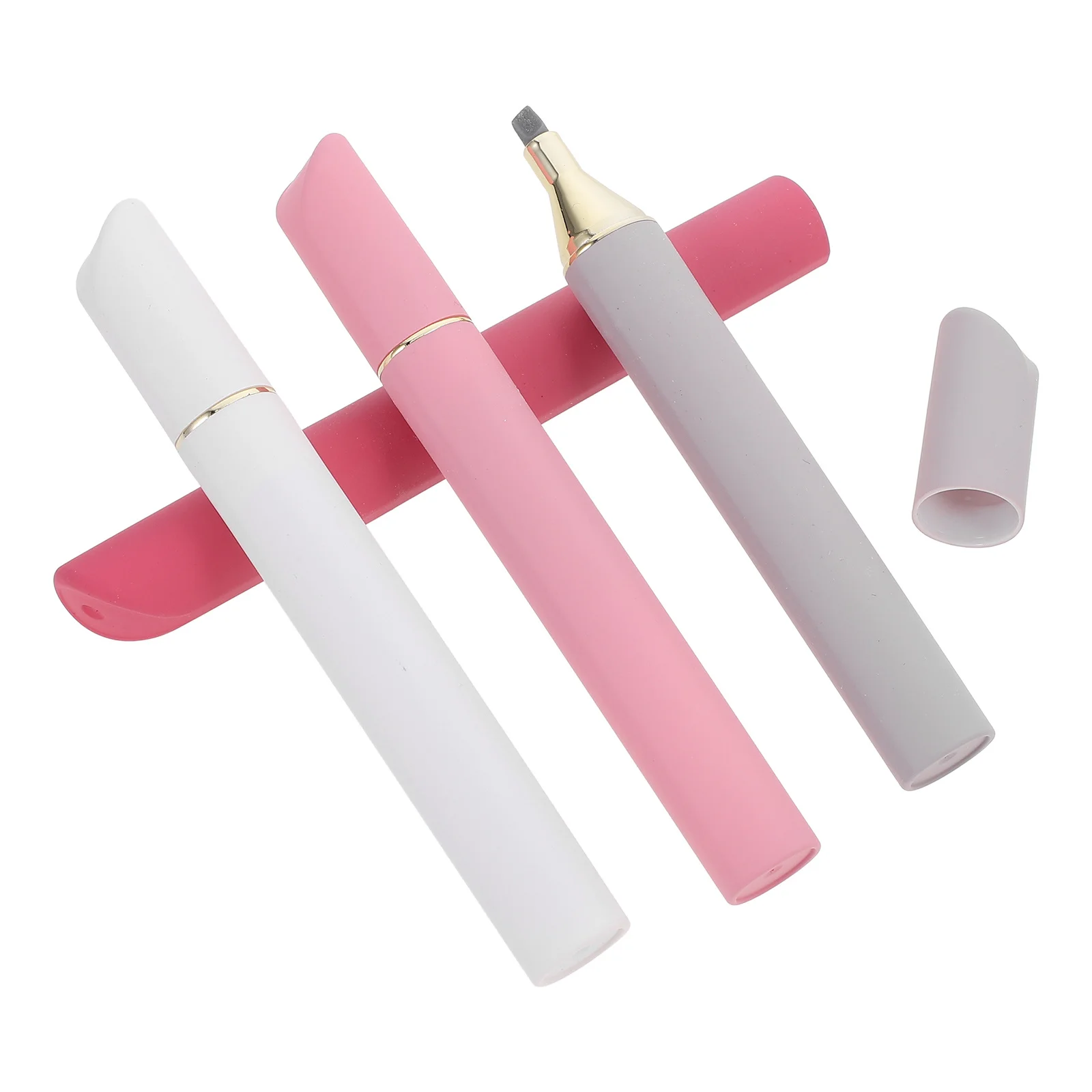 

4pcs Fluorescent Highlighter Pens -Based Ink For Study Notes Office Book Marking Teachers Students Compact Design