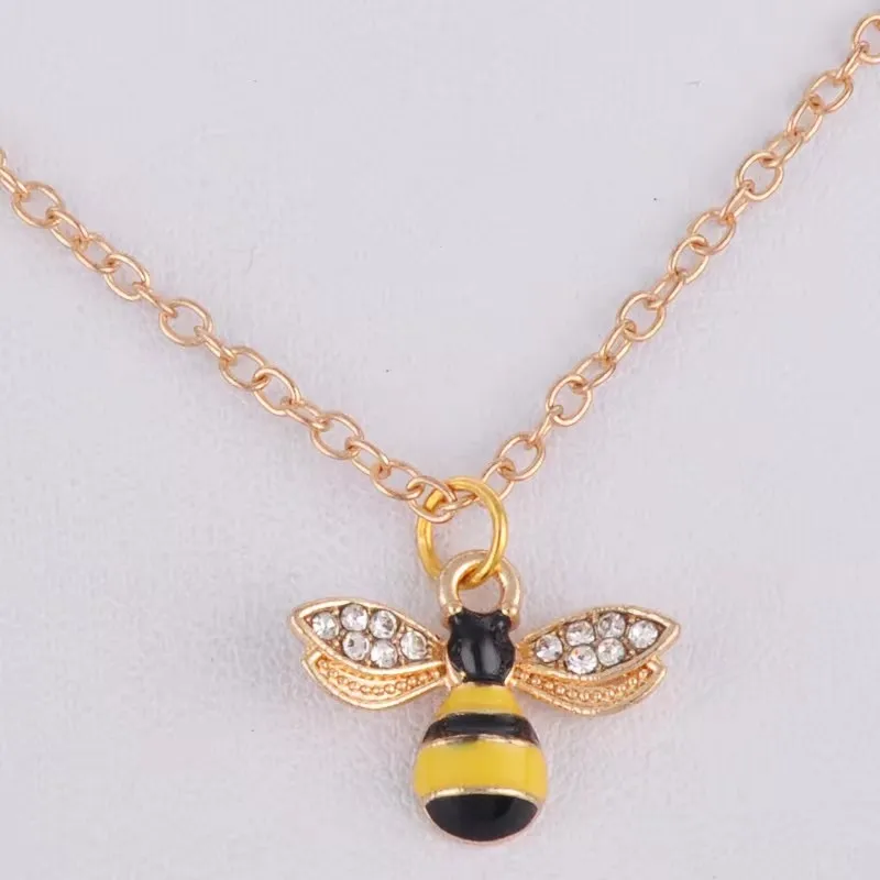 Enamel Hornet Wasp Ladybug Ladybird Beetle Bee Necklace Metal Choker Chain Pendant Necklace Fashion Costume Jewellery Boutique