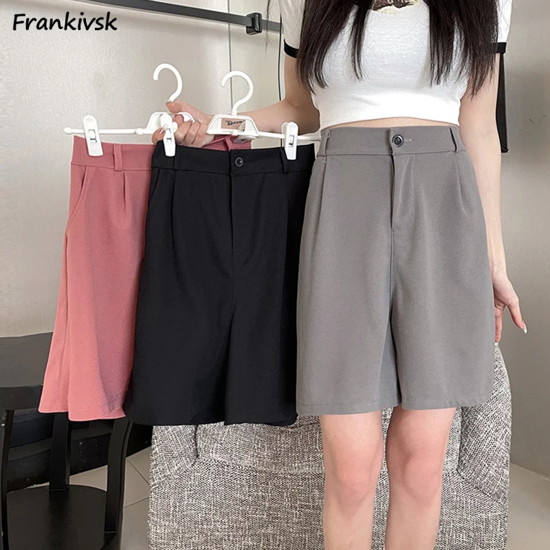 S-4XL Shorts Women Elegant Loose Comfortable Leisure Fashion High Waist Trousers Summer Students Streetwear All-match Popular