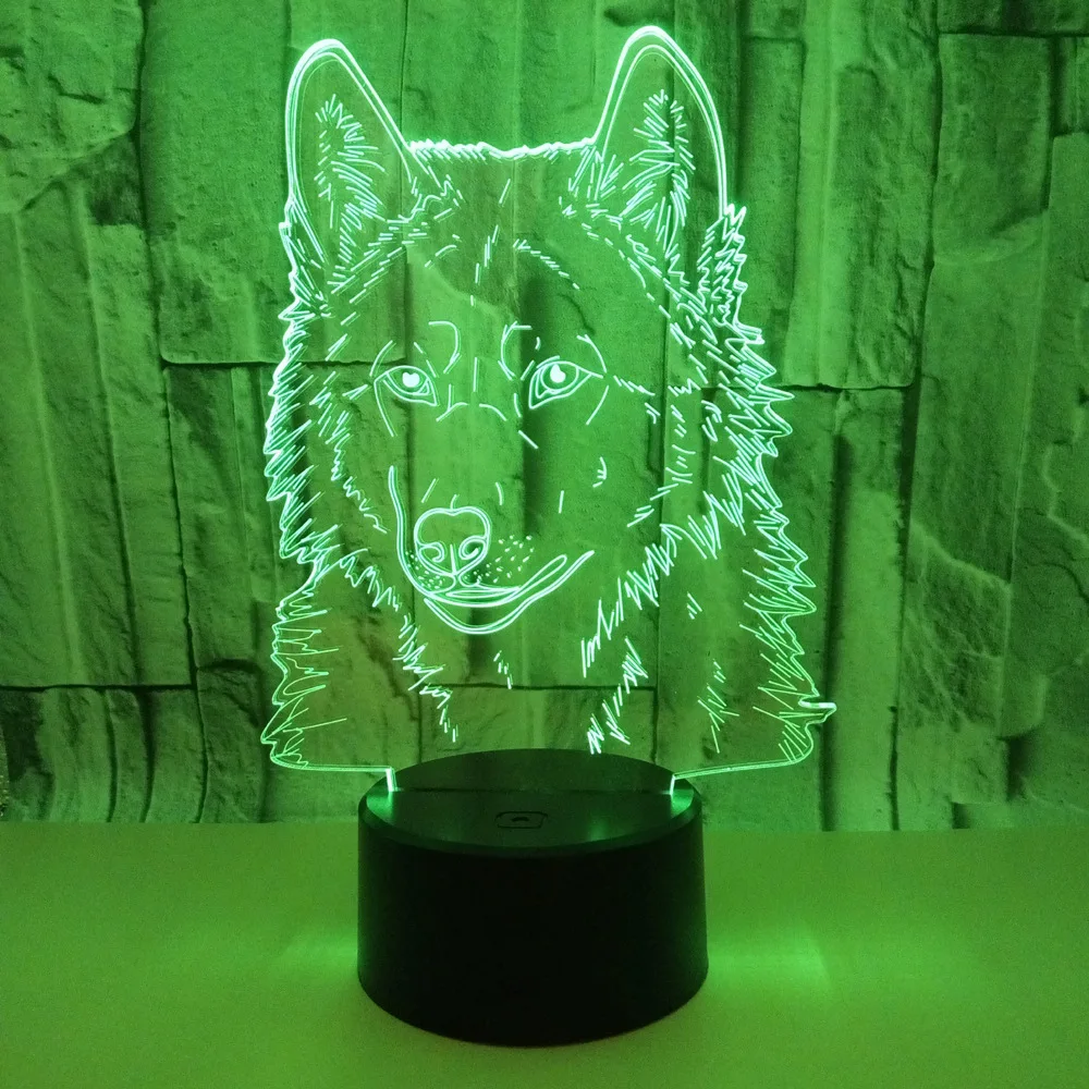 Nighdn Wolf Night Light para niños, lámpara de mesita de noche para niños, lámpara de mesa USB, decoración de dormitorio, regalo de cumpleaños para