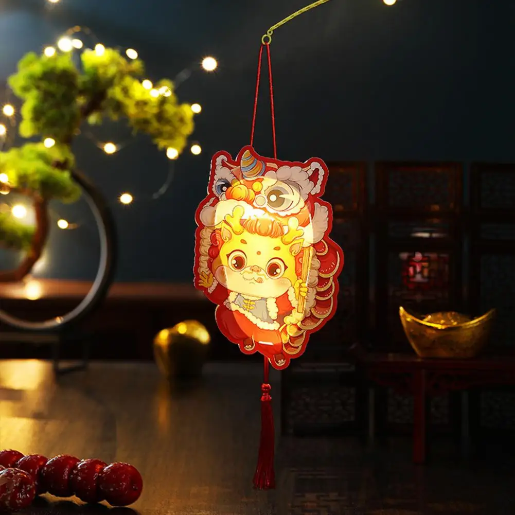 Encrypted Tassels Lantern Dragon-themed Handheld Lanterns Cute Cartoon Design Clear Printed Encrypted Tassels New for Children's