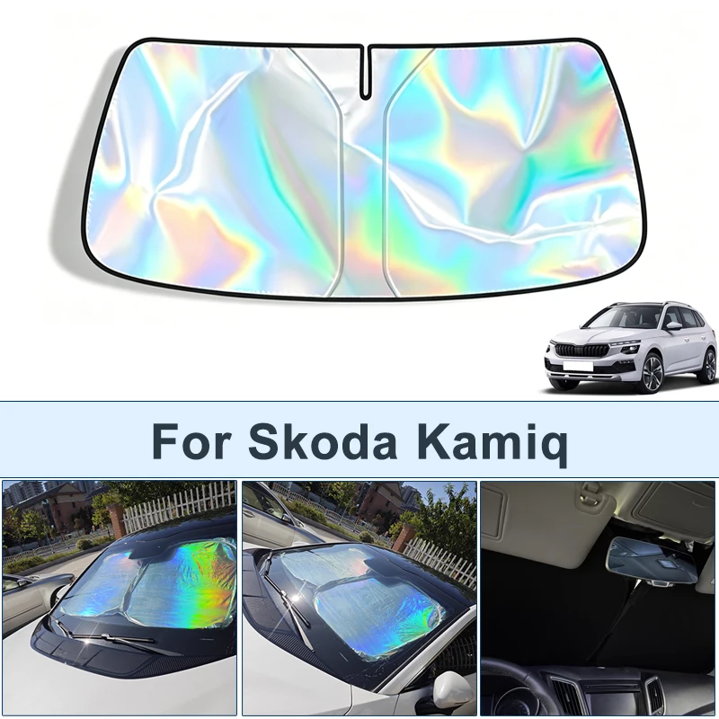 

Foldable Front Windshield Sun Shade For Skoda Kamiq UV Reflective Sun Protection Cover Car Interior Accessories