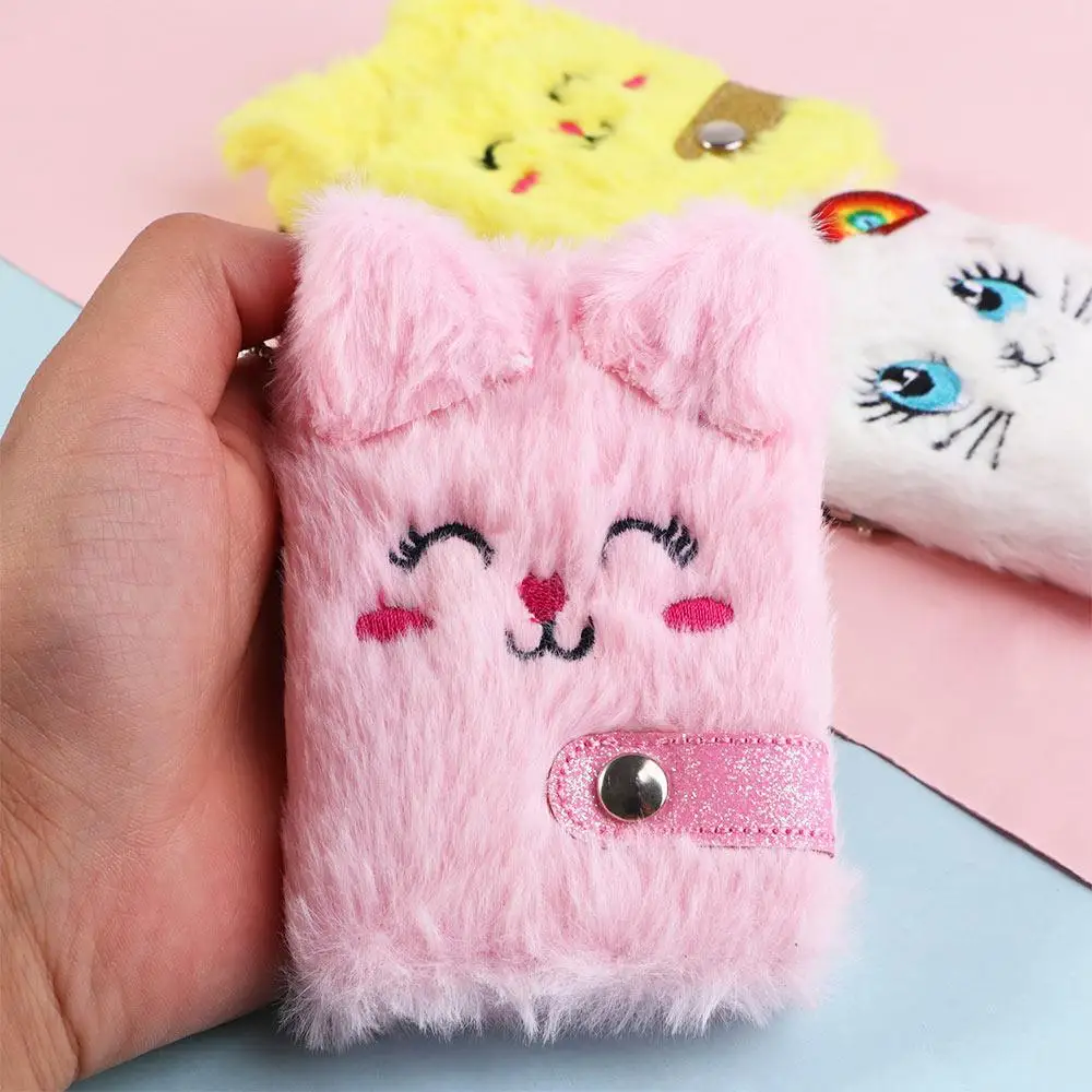 Канцелярские принадлежности, студенческий подарок, подарок для девочек, брелок для журнала, пушистые кошки, блокнот с героями мультфильмов, милый планировщик, плюшевый блокнот