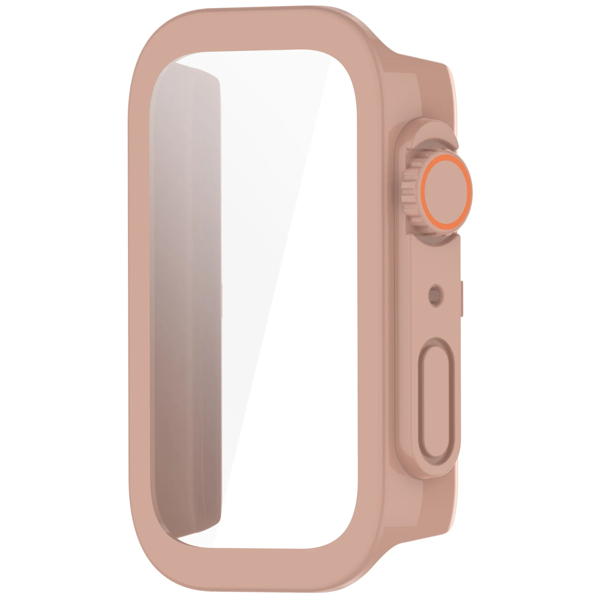 

Для Xiaomi Smart Band 9 Active / Redmi Band 3, чехол для часов, рамка для ПК, крышка с пленкой из закаленного стекла - розовый