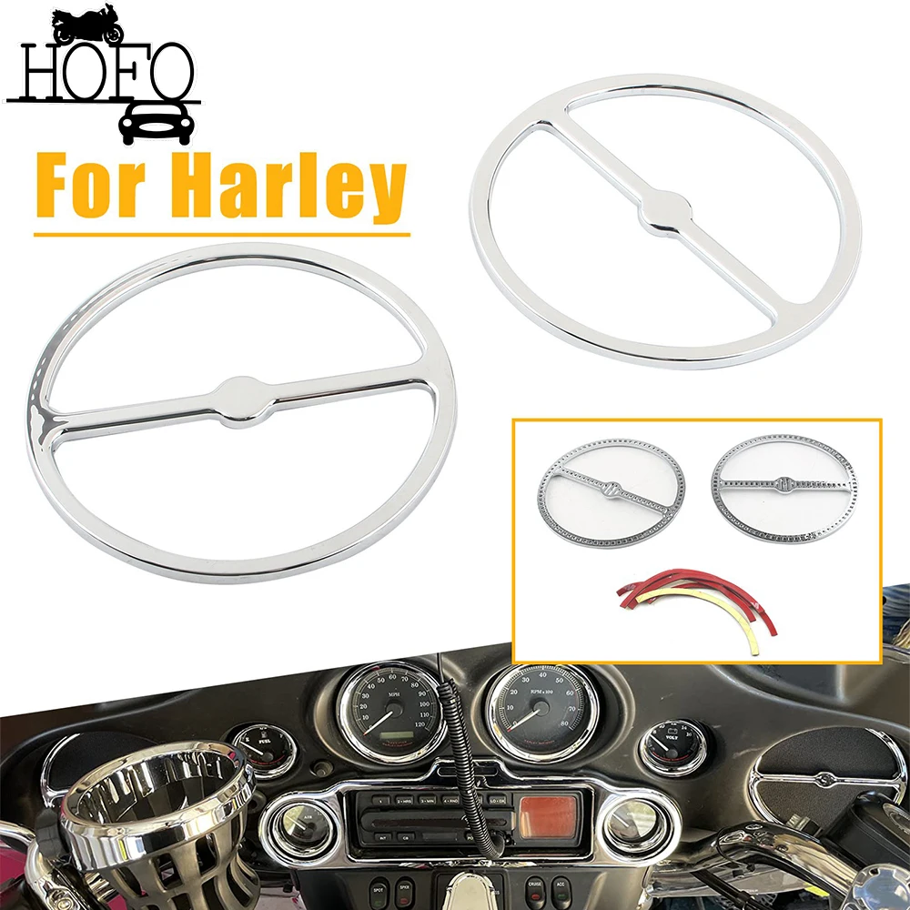 

2x Motorcycle Speaker Trim Ring Cover For Harley Touring Electra Glide Street Glide Trike 1996-2013 With Orignal Speaker Grill