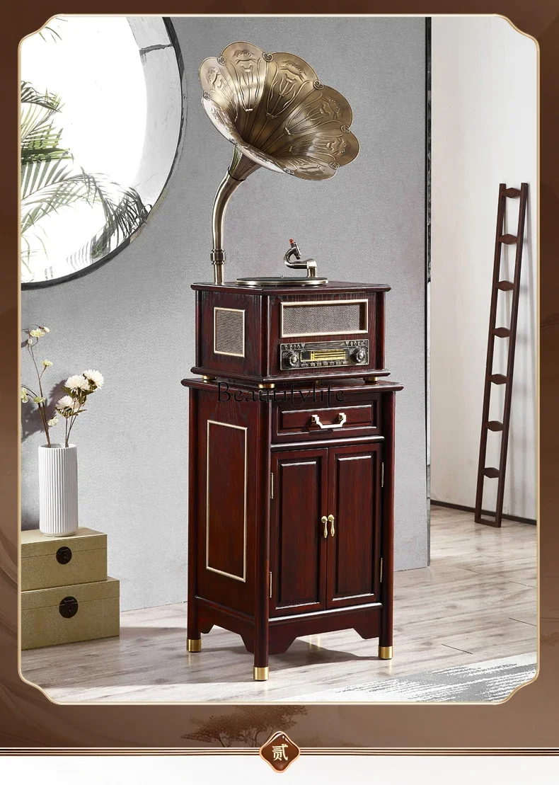 

ls 27Retro phonograph new Chinese vinyl record player living room home big speaker record player audio ornament