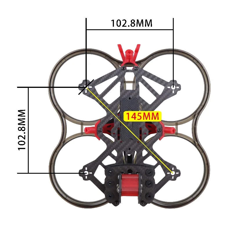 HSKRC CC30 O4 Telaio per drone da corsa FPV canalizzato da 3 pollici in fibra di carbonio con parti di stampa 3D O4 PRO/O3/trasmissione di immagini HD analogiche
