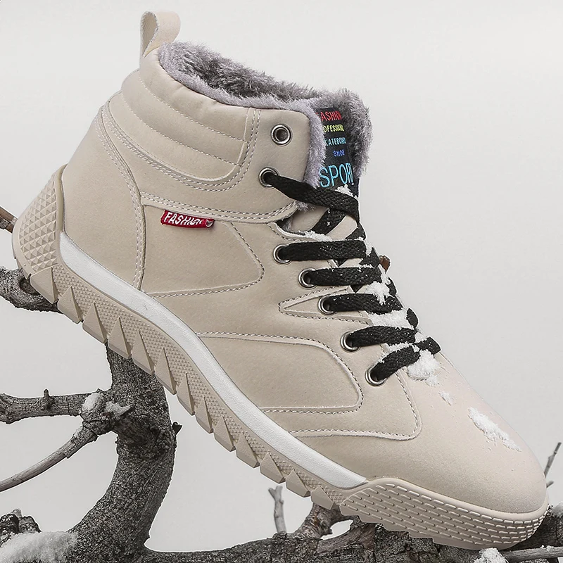 

2025 Chunky Sole Snow Boots for Men, Waterproof & Insulated, Ideal for Hanukkah & Stylish Urban Outings