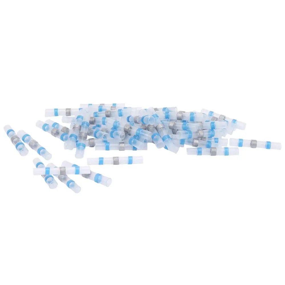 50 Pcs SST Solder Seal Wire Connector Transparent One Step Connection Heat Shrink Butt Connectors Rapid Contraction HotMelt