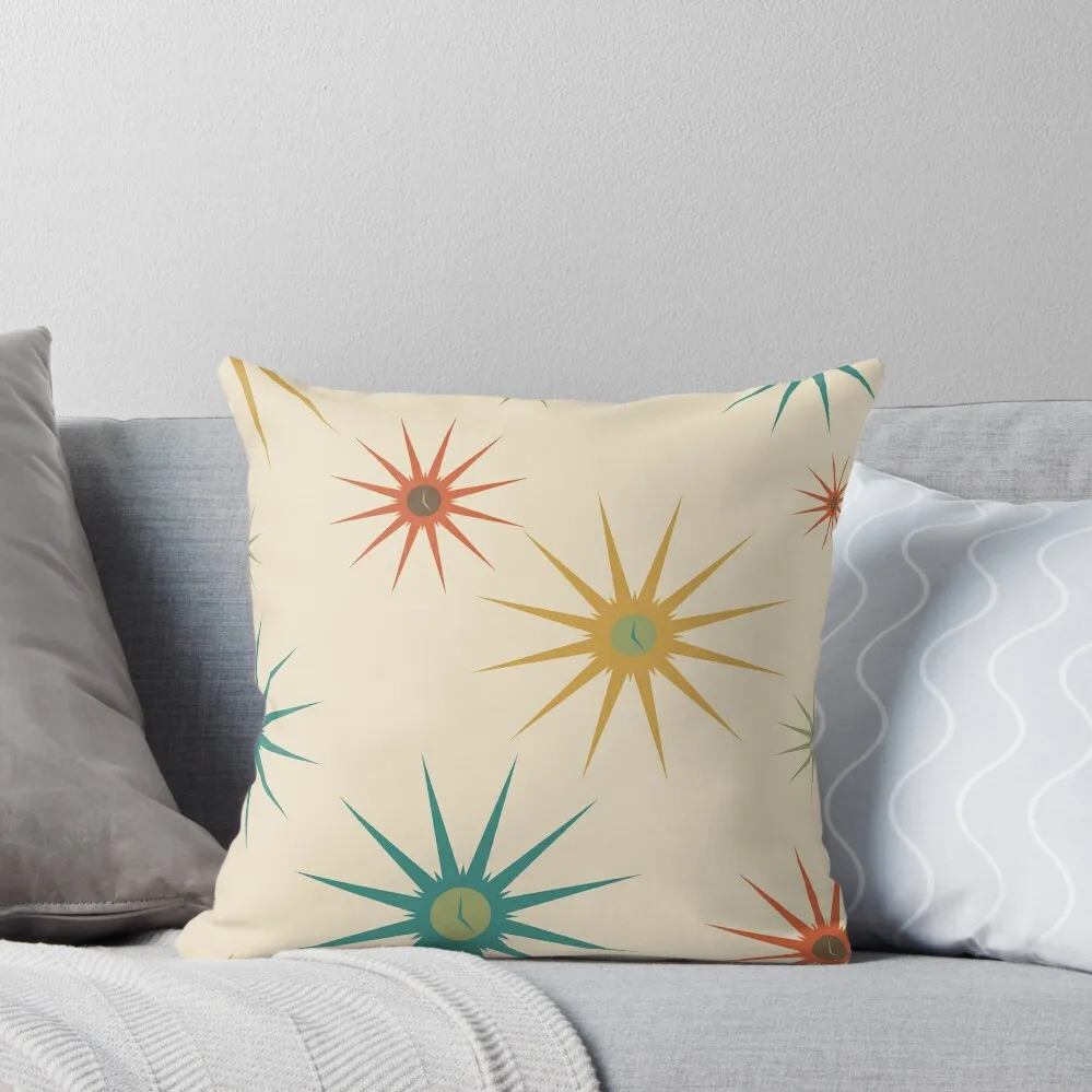 

Cocktail Hour Retro Starburst Clocks by Bobby West Throw Pillow Christmas Covers autumn pillowcase Pillow Decor pillow