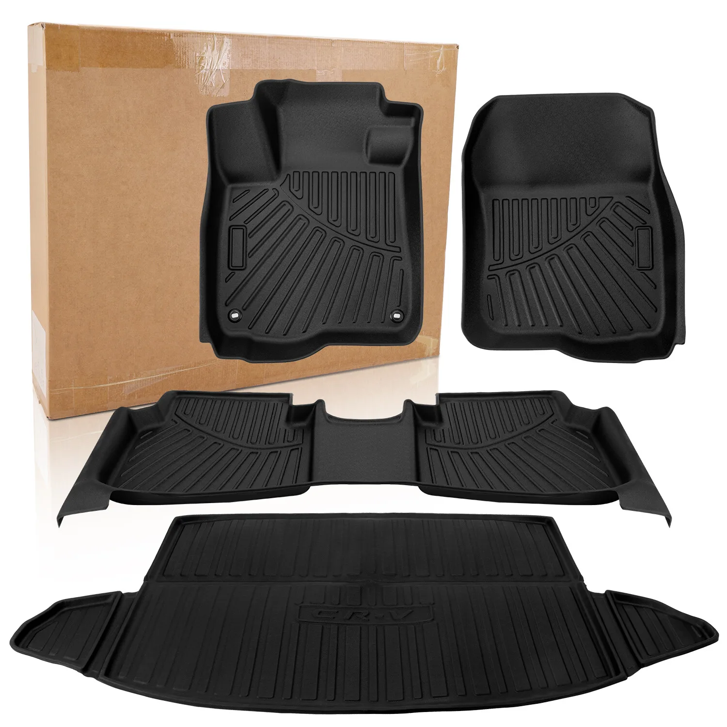 

US For 2017-2022 Honda CR-V CRV All Weather Floor Mats Cargo Liners TPE Rubber