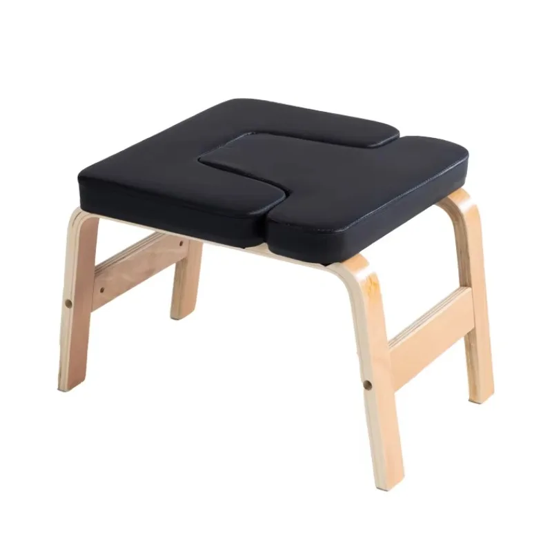 Professional Wooden Yoga Inverted Stool Wooden Black White Frame PVC Women Yoga Special Artifact