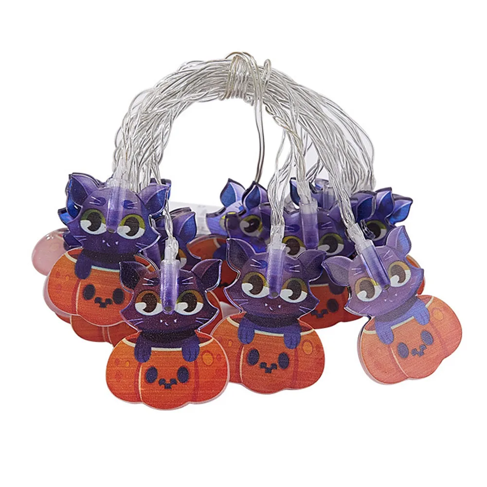 LED Light String para Decoração de Halloween Cabeça De Crânio De Abóbora Lâmpada Em Forma De Globo Ocular, Lanterna De Truque Ou Tratar, Dia Do Horror