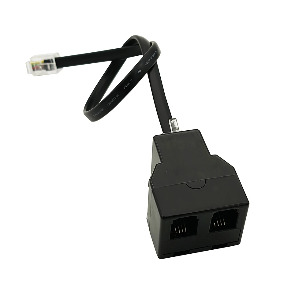 

25CM RJ10 Splitter 4P4C Coupler 1 Way RJ9 Telephone Cable Adapter Suitable For Telephone Communication equipment