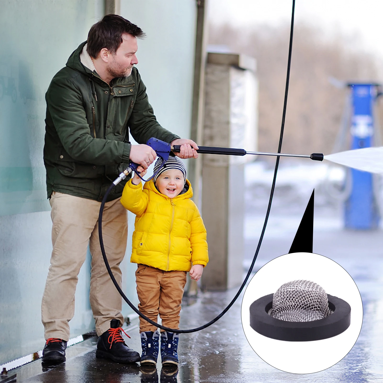 

40Pcs Rubber Stainless Steel Filter Mesh Gasket Shower Hose Washer Faucet Replacement 304nbr Edge Rubber Washer