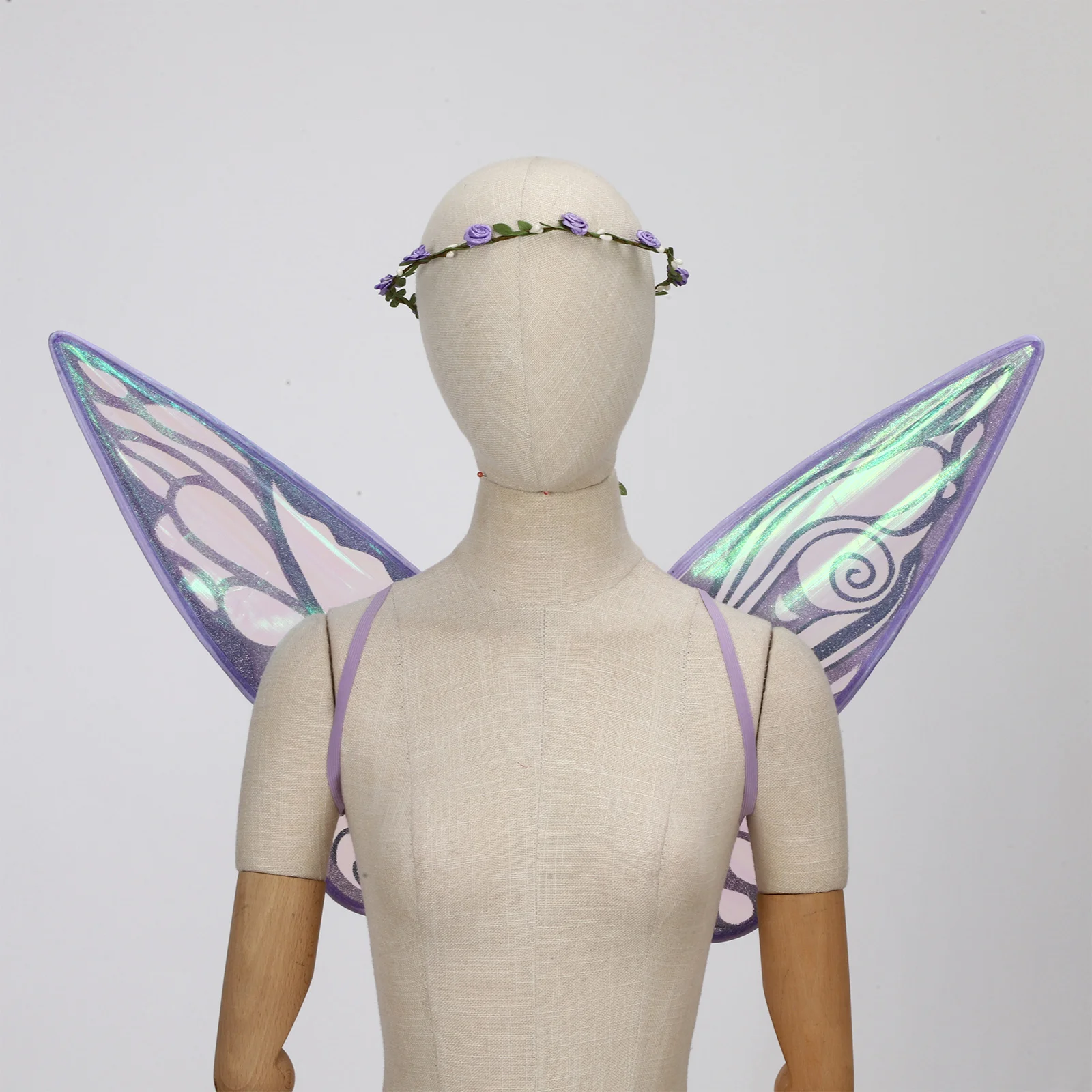 Cadeau Volwassenen Meisjes Fee Vleugels Sprankelende Organza Engelenvleugels Vlindervleugels Elf Oren Fee Stok Garland Set voor Halloween