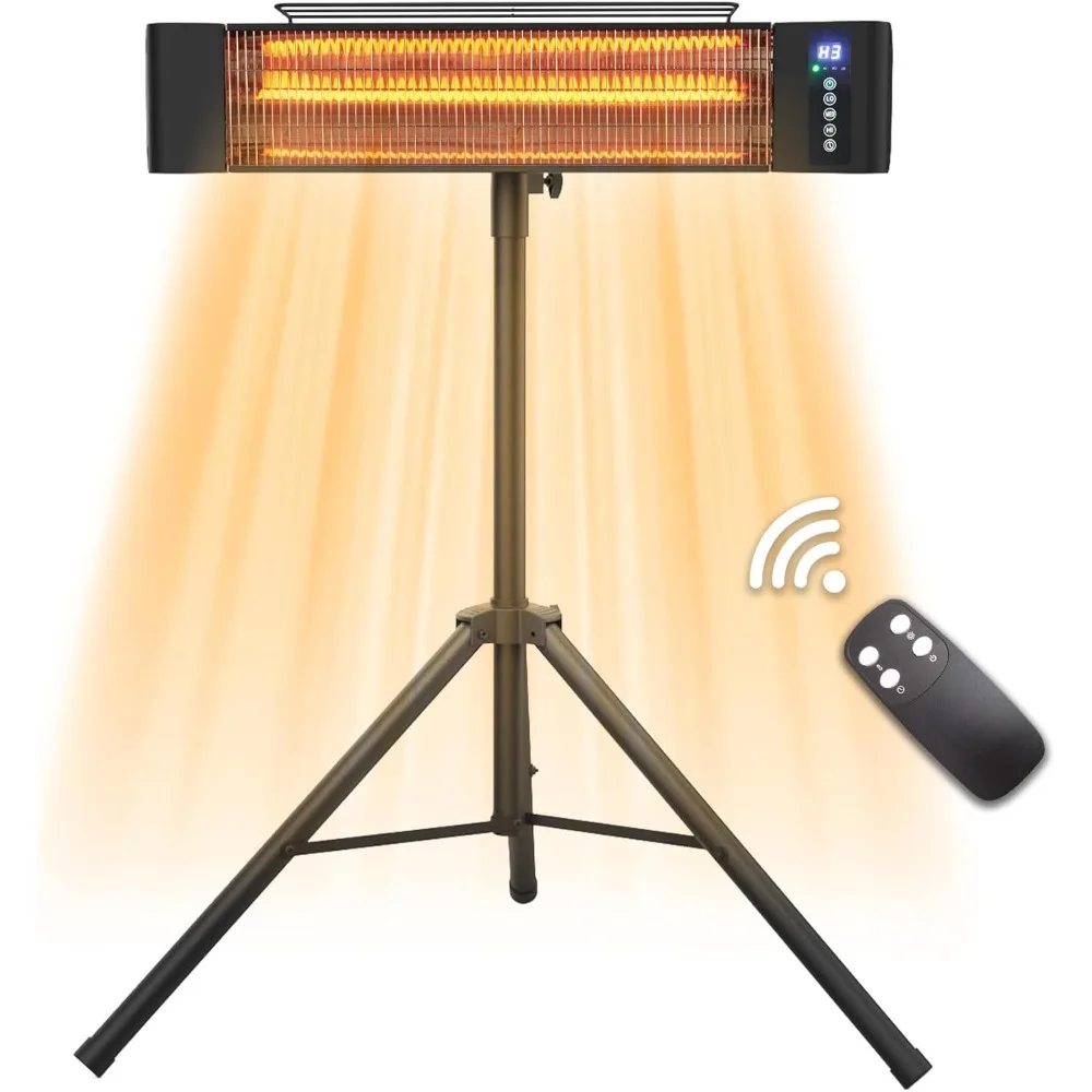 

Infrared Patio Heater with Remote,Timer,IP 65 dustproof and waterproof,Portable Design with Tripod Stand for Indoor and Outdoor