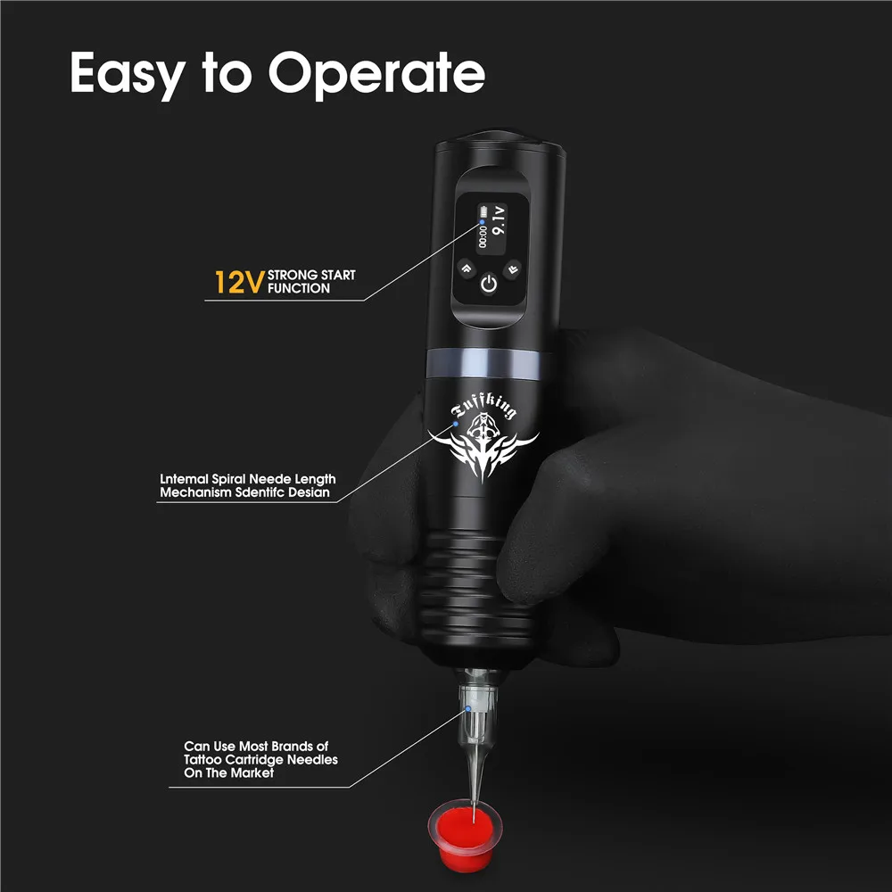 Pro Portable Professional Tattoo Machine Pen Wireless Powerful Battery Coreless Motor Tattoo Rotary Machine For Body Art Tattoos