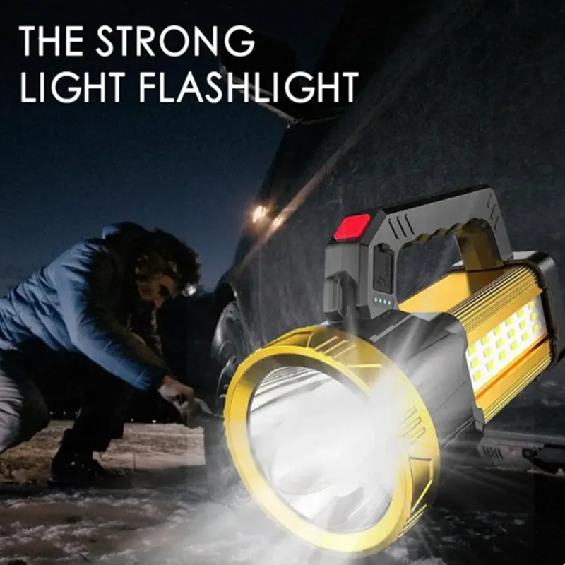 1PcOutdoor Rechargeable Searchlight Handheld Flashlight Searchlight Water Resistant Indoor Lithe Outdoor Bright Flashlight LT039