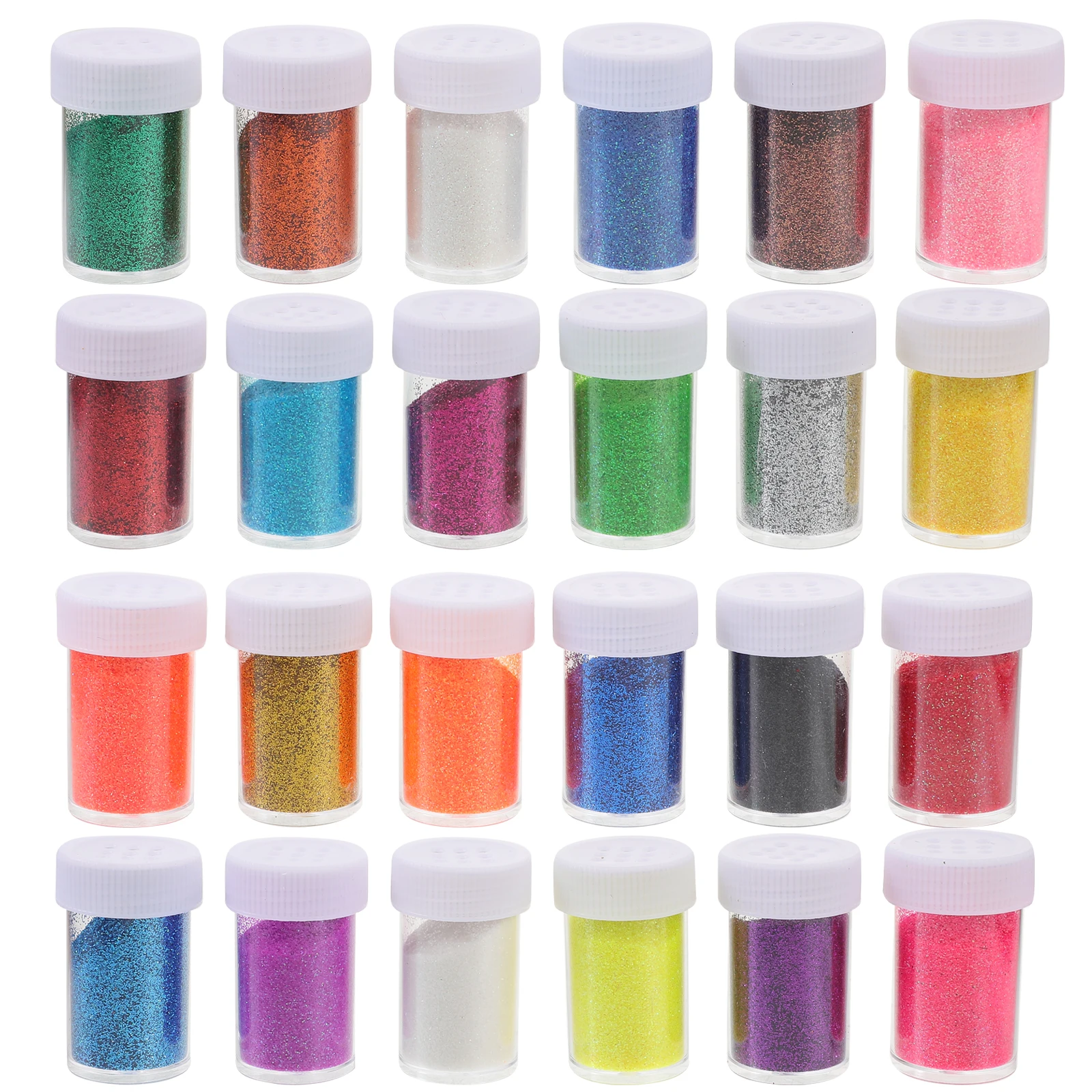 

24pcs Nail Art Glitters Sequins Decorative Powder for Fine Nails Makeup Craft Resin Coasters Hair Salon Accessories