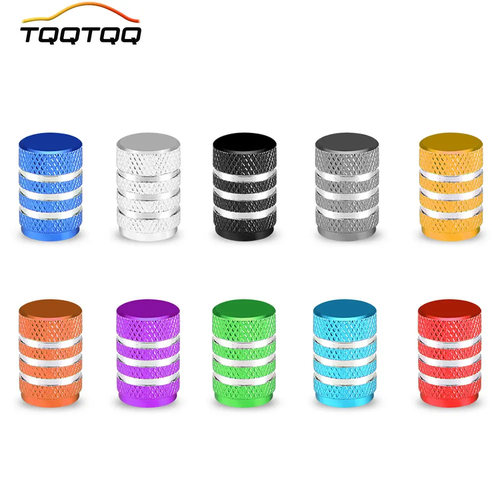 

4Pcs/Set Tire Stem Valve Caps Aluminium Car Dustproof Caps Tire Wheel Stem Air Valve Caps