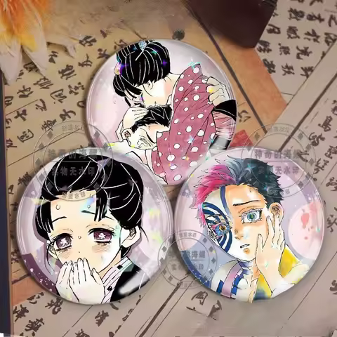 New Demon Slayer: Kimetsu No Yaiba Badge Akaza Koyuki Anime Peripheral Cute Creativity Exquisit Brooch Schoolbag Ornament Gifts