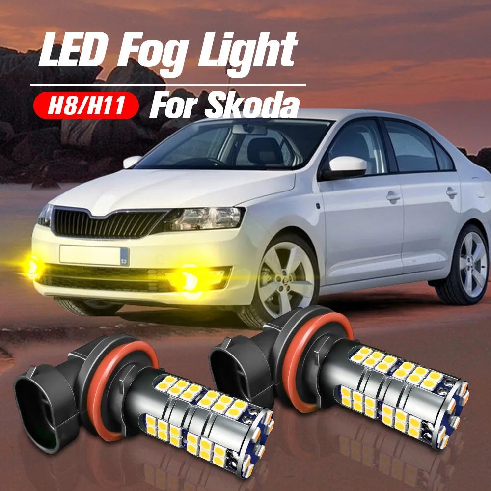 

2pcs LED Front Fog Light Blub H8 Lamp Canbus No Error For Skoda Fabia Kamiq Karoq Octavia MK2 A5 MK3 A7 Rapid Scala Superb Yeti