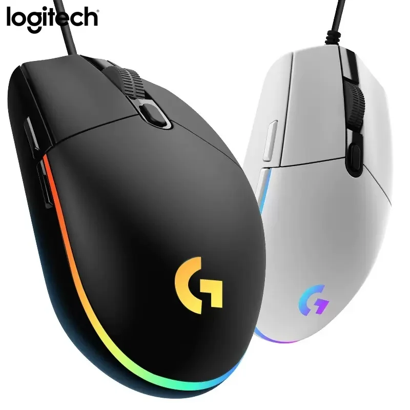 لوجيتك G102 ماوس ألعاب سلكي - 8000 ديسيبل متوحد الخواص عالي الدقة 6 أزرار قابلة للبرمجة إضاءة RGB تصميم مريح لأجهزة الكمبيوتر وأجهزة الكمبيوتر المحمولة
