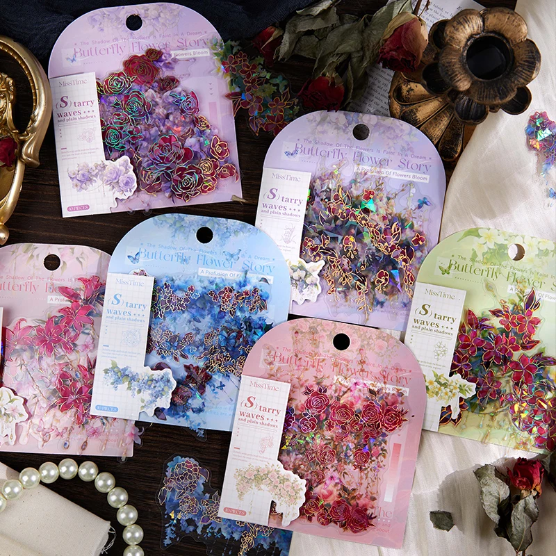 

6packs/LOT Butterfly Flower Story series cute lovely retro decorative PET sticker
