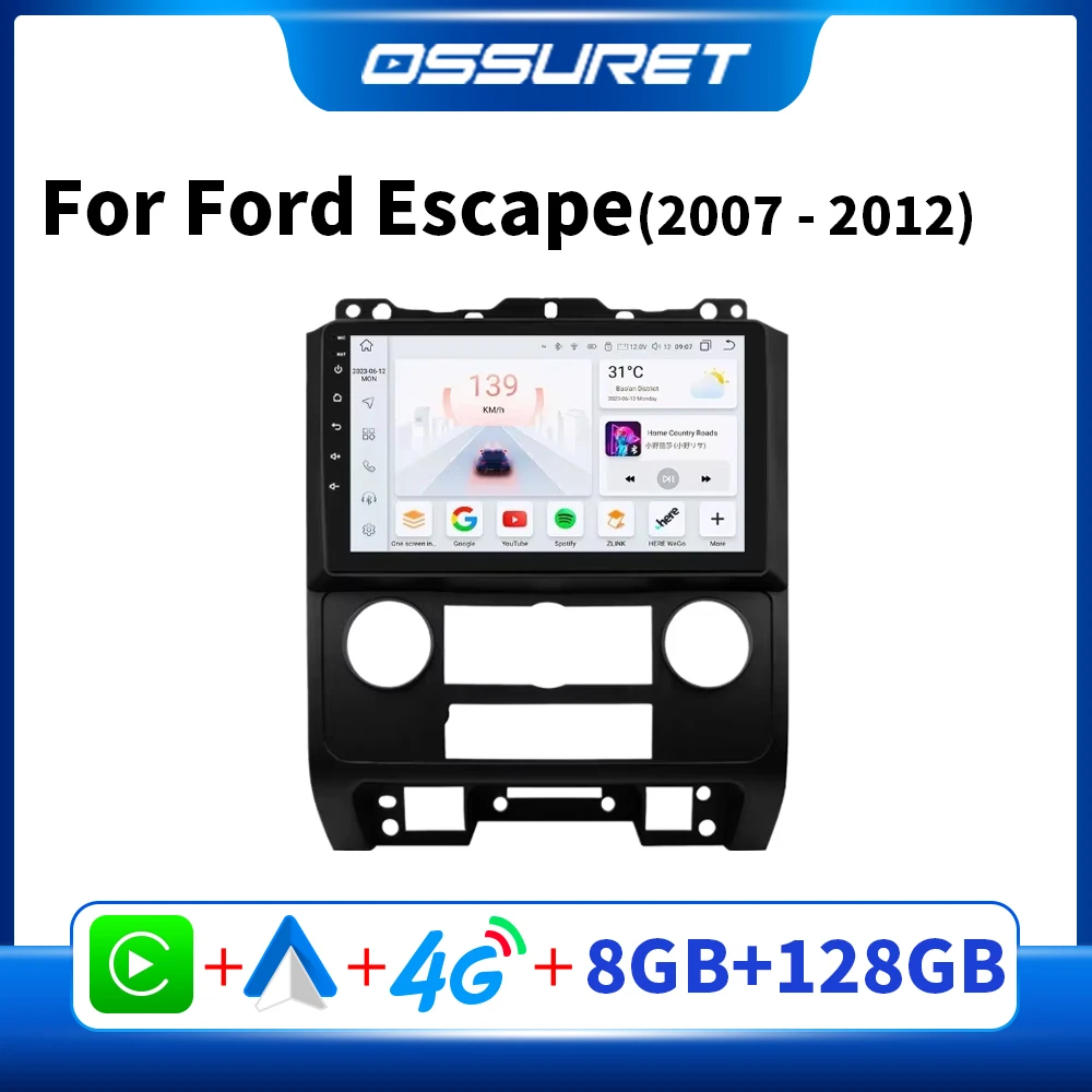 

Автомобильный радиоприемник OSSURET Android для Ford Escape 2007-2012 Android Auto Stereo CarPlay Мультимедийный плеер 7862 Интеллектуальный аудио GPS