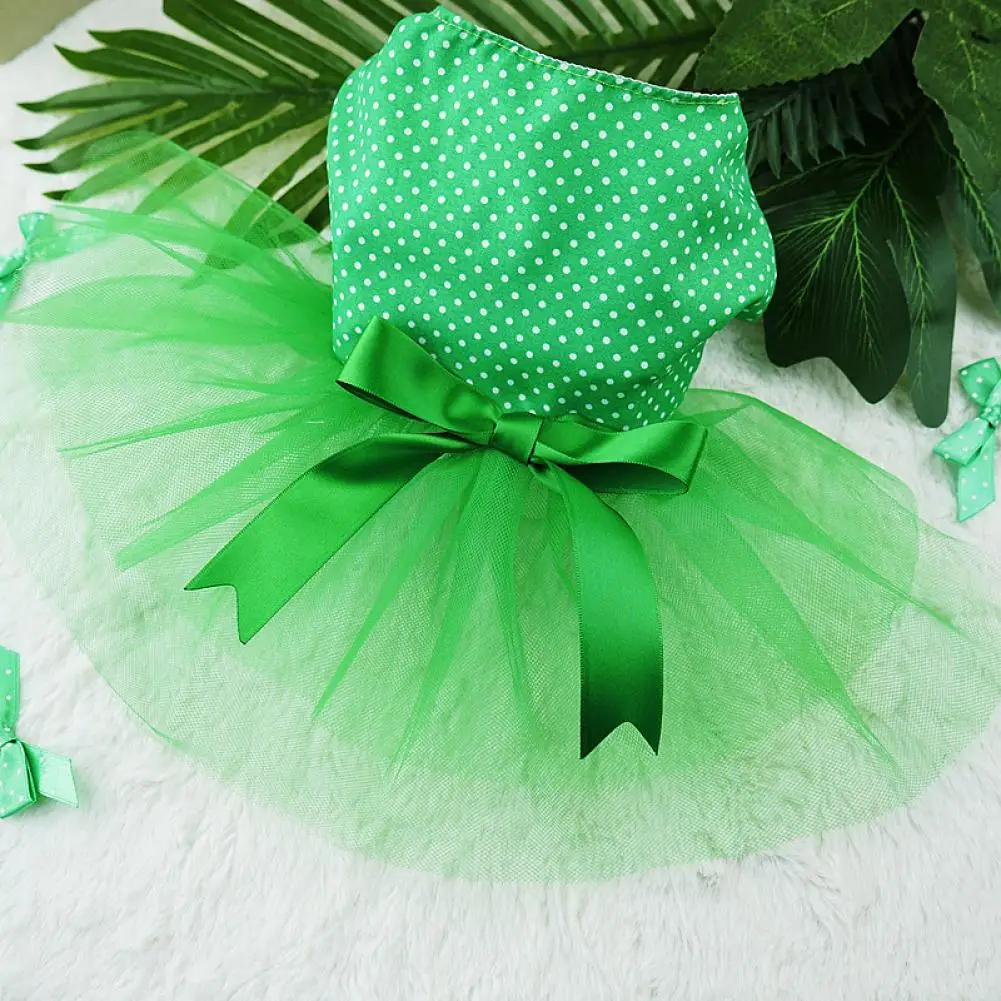 Wedding Dog Dresses Green Tulle Skirts For Small Dogs Sweet Bowknot Skirt Summer Dress Dog Clothes for Chihuahua Apparel