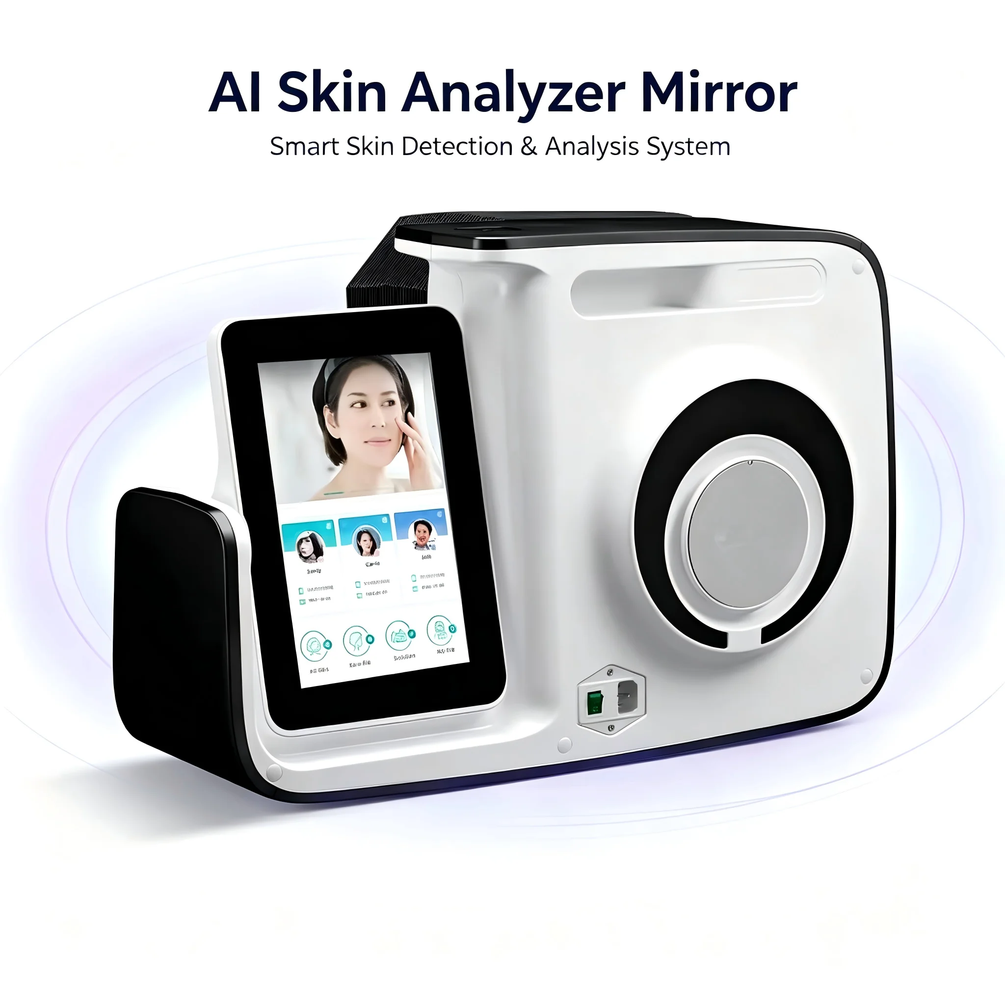 Magic Mirror AI Skin Analyzer Professional Facial Skin Scanner 10 Skin Conditions Detection Fold‑Shield Beauty Analysis Device